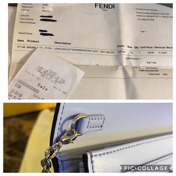 AUTH Fendi Rainbow Studded NEW Clutch Wallet - Picture 8 of 8